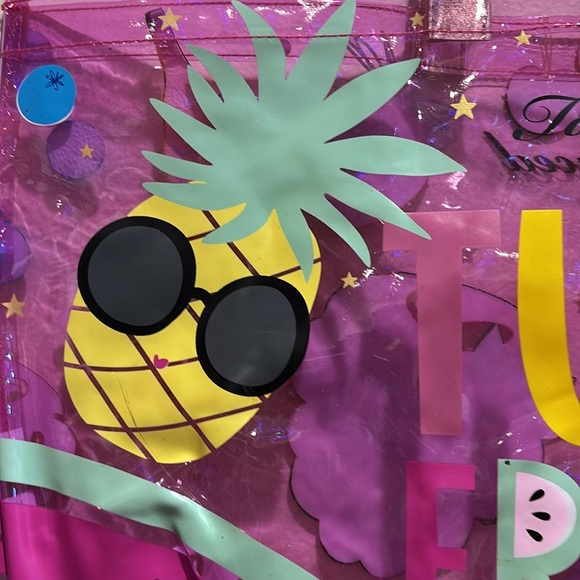 Too Faced Pink Tutti Frutti Tote Bag - Picture 3 of 7